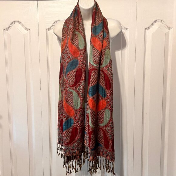 Pashmina Cashmere Scarf-Beautiful Bright Colors-27" x 86"- Warm/Cozy-Versatile - Picture 9 of 16